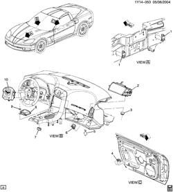 ОТДЕЛКА САЛОНА - ОТДЕЛКА ПЕРЕДН. СИДЕНЬЯ-РЕМНИ БЕЗОПАСНОСТИ Chevrolet Corvette 2005-2005 Y INFLATABLE RESTRAINT SYSTEM