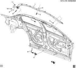 ACABAMENTO INTERNO - ACABAMENTO BANCO DIANTEIRO - CINTOS DE SEGURANÇA Chevrolet Malibu (Carryover Model) 2008-2008 ZS,ZT69 INFLATABLE RESTRAINT SYSTEM/ROOF SIDE (AY1)