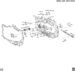 ТОРМОЗА Buick Century 1992-1996 A AUTOMATIC TRANSMISSION (MD9) PART 2 HM 3T40 CASE COVER AND COMPONENTS