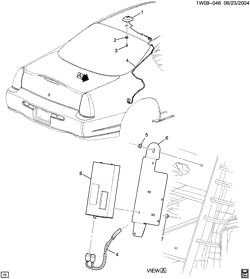 BODY MOUNTING-AIR CONDITIONING-AUDIO/ENTERTAINMENT Chevrolet Monte Carlo 2005-2005 W27 ANTENNA/DIGITAL AUDIO (U2K)