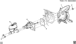 AUTOMATIC TRANSMISSION Hummer H2 2003-2007 N2 BRAKE BOOSTER & MASTER CYLINDER MOUNTING