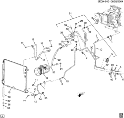 BODY MOUNTING-AIR CONDITIONING-AUDIO/ENTERTAINMENT Cadillac SRX 2004-2009 E A/C REFRIGERATION SYSTEM PART 1 FRONT (C57)
