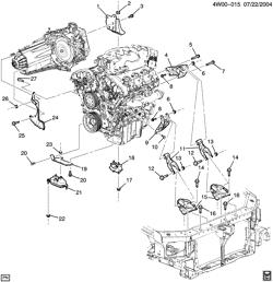 6-CYLINDER ENGINE Buick LaCrosse/Allure 2005-2007 W19 ENGINE & TRANSMISSION MOUNTING (LY7/3.6-7)