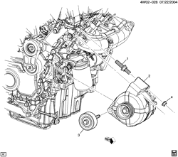 LÂMPADAS-ELÉTRICAS-IGNIÇÃO-GERADOR-MOTOR DE ARRANQUE Buick LaCrosse/Allure 2005-2008 W19 GENERATOR MOUNTING (LY7/3.6-7)