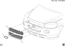 LUBRIFICAÇÃO - ARREFECIMENTO - GRADE DO RADIADOR Chevrolet Uplander (2WD) 2005-2006 UX GRILLE/RADIATOR (CHEVROLET X88)