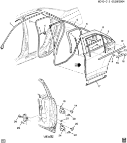 WINDSHIELD-WIPER-MIRRORS-INSTRUMENT PANEL-CONSOLE-DOORS Cadillac STS 2005-2007 D29 DOOR HARDWARE/REAR PART 1