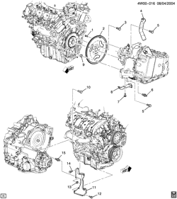 АВТОМАТИЧЕСКАЯ КОРОБКА ПЕРЕДАЧ Buick LaCrosse/Allure 2005-2007 W19 TRANSMISSION TO ENGINE MOUNTING (LY7/3.6-7)
