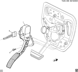 FUEL SYSTEM-EXHAUST-EMISSION SYSTEM Buick Terraza (2WD) 2005-2006 UX1 ACCELERATOR CONTROL