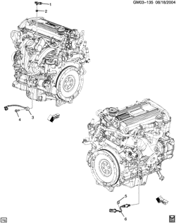 FUEL SYSTEM-EXHAUST-EMISSION SYSTEM Chevrolet Cavalier 2002-2005 J M.A.P. & OXYGEN SENSORS (L61/2.2F)