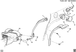 FUEL SYSTEM-EXHAUST-EMISSION SYSTEM Buick Terraza (2WD) 2005-2006 UX1 FUEL TANK FILLER PIPES & HOSES