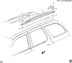 RR BODY STRUCTURE-MOLDINGS & TRIM-CARGO STOWAGE Lt Truck GMC Envoy Denali (4WD) 2006-2007 ST1 LUGGAGE CARRIER (BUICK W49)