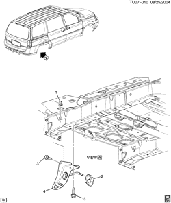 CHÂSSIS - RESSORTS - PARE-CHOCS - AMORTISSEURS Chevrolet Uplander (2WD) 2007-2009 U1 ANNEAU DATTACHE DU VÉHICULE (VR6)