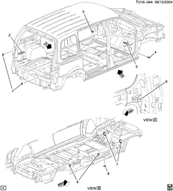 PEÇAS CABINE E CARROCERIA-LIMPADORES-ESPELHOS-PORTAS-ACABAMENTO-CINTOS DE SEGURANÇA Chevrolet Uplander (AWD) 2005-2006 UX1 PLUGS/BODY