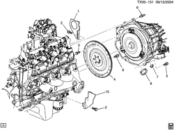 6-CYLINDER ENGINE Saab 9-7X 2005-2007 T1 ENGINE TO TRANSMISSION MOUNTING (LH6/5.3M)