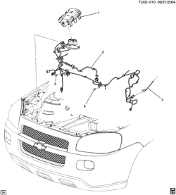 СТАРТЕР-ГЕНЕРАТОР-СИСТЕМА ЗАЖИГАНИЯ-ЭЛЕКТРООБОРУДОВАНИЕ-ЛАМПЫ Chevrolet Uplander (2WD) 2007-2009 U1 WIRING HARNESS/FRONT LAMPS