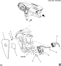 STARTER-GENERATOR-IGNITION-ELECTRICAL-LAMPS Chevrolet Uplander (2WD) 2007-2009 U1 BLOCK/I/P WIRING HARNESS JUNCTION