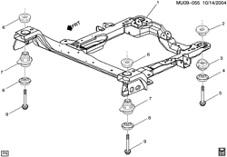 BODY MOUNTING-AIR CONDITIONING-AUDIO/ENTERTAINMENT Chevrolet Venture APV 2004-2005 U BODY MOUNTING & FRAME