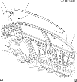 ОТДЕЛКА САЛОНА - ОТДЕЛКА ПЕРЕДН. СИДЕНЬЯ-РЕМНИ БЕЗОПАСНОСТИ Chevrolet Cobalt 2005-2010 A69 INFLATABLE RESTRAINT SYSTEM/ROOF SIDE (ASF)