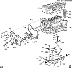 4-ЦИЛИНДРОВЫЙ ДВИГАТЕЛЬ Chevrolet Cavalier 2002-2005 J ENGINE ASM-2.2L L4 PART 4 OIL PUMP,PAN & RELATED PARTS(INCLS FRT COVER)(L61/2.2F)