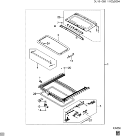BODY MOLDINGS-SHEET METAL-REAR COMPARTMENT HARDWARE-ROOF HARDWARE Chevrolet Vivant 2004-2007 U SUNROOF ASSEMBLY