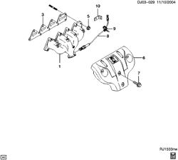FUEL SYSTEM-EXHAUST-EMISSION SYSTEM Chevrolet Optra (Canada) 2004-2007 J EXHAUST MANIFOLD ASSEMBLY
