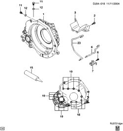 FREIOS Chevrolet Optra 2004-2007 J AUTOMATIC TRANSMISSION (ML4) PART 1 TORQUE CONVERTER HOUSING & RELATED PARTS