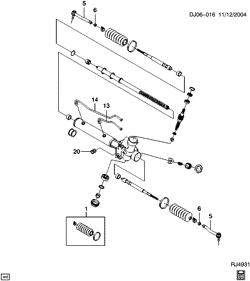 FRONT SUSPENSION-STEERING Chevrolet Optra (Canada) 2004-2007 J STEERING ASM/RACK & PINION