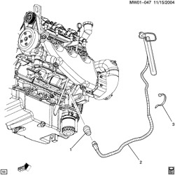 СИСТЕМА ОХЛАЖДЕНИЯ-РЕШЕТКА-МАСЛЯНАЯ СИСТЕМА Chevrolet Impala 2006-2009 W ENGINE BLOCK HEATER (LS4/5.3C, K05)
