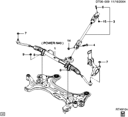FRONT SUSPENSION-STEERING Chevrolet Aveo Hatchback (NON CANADA AND US) 2004-2008 T STEERING GEAR ASM