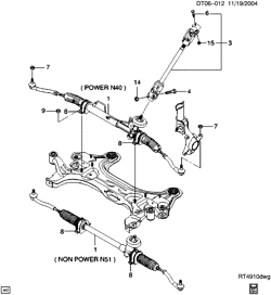 FRONT SUSPENSION-STEERING Chevrolet Aveo Hatchback (NON CANADA AND US) 2004-2007 T STEERING GEAR ASM