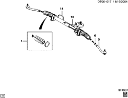 FRONT SUSPENSION-STEERING Chevrolet Aveo Hatchback (NON CANADA AND US) 2004-2007 T STEERING ASM/RACK & PINION