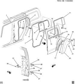 CAB AND BODY PARTS-WIPERS-MIRRORS-DOORS-TRIM-SEAT BELTS Hummer H3 2006-2006 N1 DOOR HARDWARE/SIDE REAR PART 1 (1ST DES)