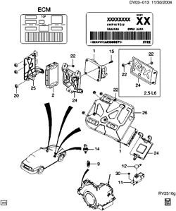 FUEL SYSTEM-EXHAUST-EMISSION SYSTEM Chevrolet Epica 2004-2006 V E.C.M. MODULE & RELATED PARTS