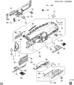 WINDSHIELD-WIPER-MIRRORS-INSTRUMENT PANEL-CONSOLE-DOORS Chevrolet Epica (Canada) 2004-2006 V INSTRUMENT PANEL PART 1 STRUCTURE