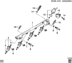 FUEL SYSTEM-EXHAUST-EMISSION SYSTEM Chevrolet Epica (Canada) 2004-2006 V FUEL INJECTOR RAIL (L34/2.0L)