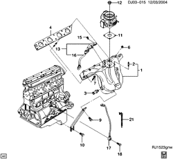 FUEL SYSTEM-EXHAUST-EMISSION SYSTEM Chevrolet Optra 2004-2005 J INTAKE MANIFOLD & RELATED PARTS(L79)