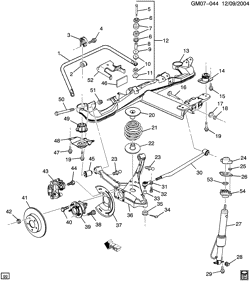 CHÂSSIS - RESSORTS - PARE-CHOCS - AMORTISSEURS Buick Riviera 1995-1998 G SUSPENSION/REAR