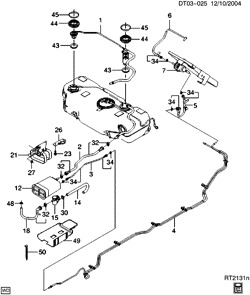 FUEL SYSTEM-EXHAUST-EMISSION SYSTEM Chevrolet Aveo Hatchback (Canada and US) 2004-2006 T VAPOR CANISTER & RELATED PARTS