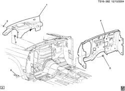 CAB AND BODY PARTS-WIPERS-MIRRORS-DOORS-TRIM-SEAT BELTS Saab 9-7X 2005-2009 T1 INSULATORS/BODY