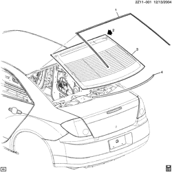 REAR GLASS-SEAT PARTS-ADJUSTER Chevrolet Malibu 2009-2012 Z REAR WINDOW