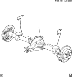 BRAKES-REAR AXLE-PROPELLER SHAFT-WHEELS Hummer H3T - 43 Bodystyle 2006-2010 N1 AXLE ASM/REAR-COMPLETE