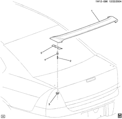 BODY MOLDINGS-SHEET METAL-REAR COMPARTMENT HARDWARE-ROOF HARDWARE Chevrolet Impala 2008-2008 WB,WC19 SPOILER/REAR COMPARTMENT LID (D81)(1ST DES)