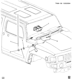 КРЕПЛЕНИЕ КУЗОВА-КОНДИЦИОНЕР-АУДИОСИСТЕМА Hummer H3 (Right Hand Drive) 2006-2010 N1 ANTENNA-FENDER MOUNT