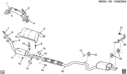 FUEL SYSTEM-EXHAUST-EMISSION SYSTEM Buick Century 2003-2004 W EXHAUST SYSTEM (L36/3.8K)
