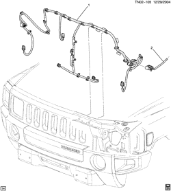 STARTER-GENERATOR-IGNITION-ELECTRICAL-LAMPS Hummer H3T - 43 Bodystyle 2006-2010 N1 WIRING HARNESS/FRONT LAMPS