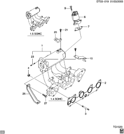 FUEL SYSTEM-EXHAUST-EMISSION SYSTEM Chevrolet Aveo Sedan (NON CANADA AND US) 2004-2007 T INTAKE MANIFOLD (LBJ,LV8)