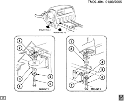 BODY MOUNTING-AIR CONDITIONING-AUDIO/ENTERTAINMENT Lt Truck GMC V1500 SUBURBAN 1987-1989 RV(03) BODY MOUNTING
