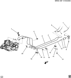 FUEL SYSTEM-EXHAUST-EMISSION SYSTEM Buick Century 2000-2004 W FUEL SUPPLY SYSTEM-FUEL LINES (L36/3.8K)