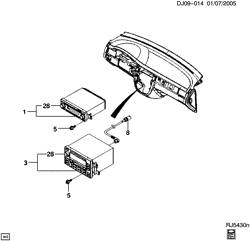 BODY MOUNTING-AIR CONDITIONING-AUDIO/ENTERTAINMENT Chevrolet Optra (Canada) 2004-2007 J RADIO ASM & MOUNTING