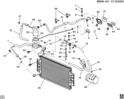 BODY MOUNTING-AIR CONDITIONING-AUDIO/ENTERTAINMENT Chevrolet Malibu 1997-1999 N A/C REFRIGERATION SYSTEM (L82/3.1M)